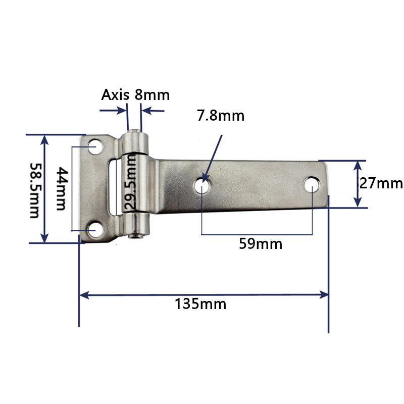 Marine Grade Roestvrij Staal T Type Container Scharnier Gesmeed Truck Deur Scharnieren Voor Houten Gevallen Boot Accessoires 3 stuks