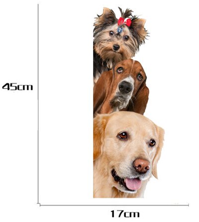 Sjovt dyr kat hund 3d wallstickers babyværelse stue køkken boligindretning dør vinyl vægindretning køleskab tapet: D2