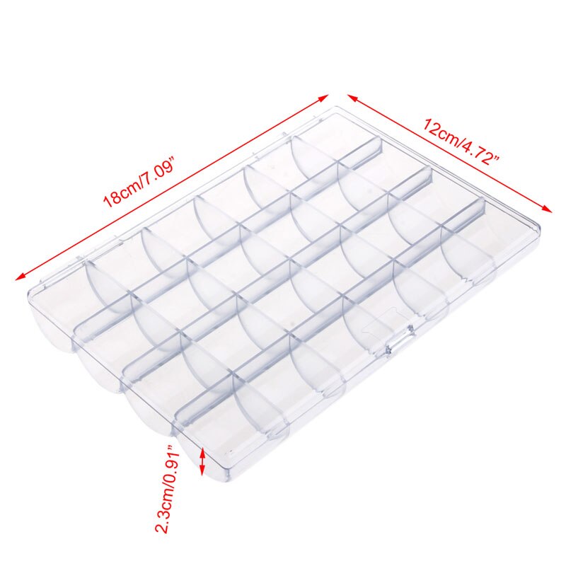 24 Grids Transparent Jewelry Bead Ring Earring Storage Box Acrylic Container