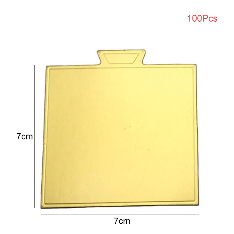 100Pcs/lot Mousse Cake Boards Tray Golden Paper Cakeboard for Cake Dessert Display Tray Wedding Birthday Cake Decorating Tools: Square Small