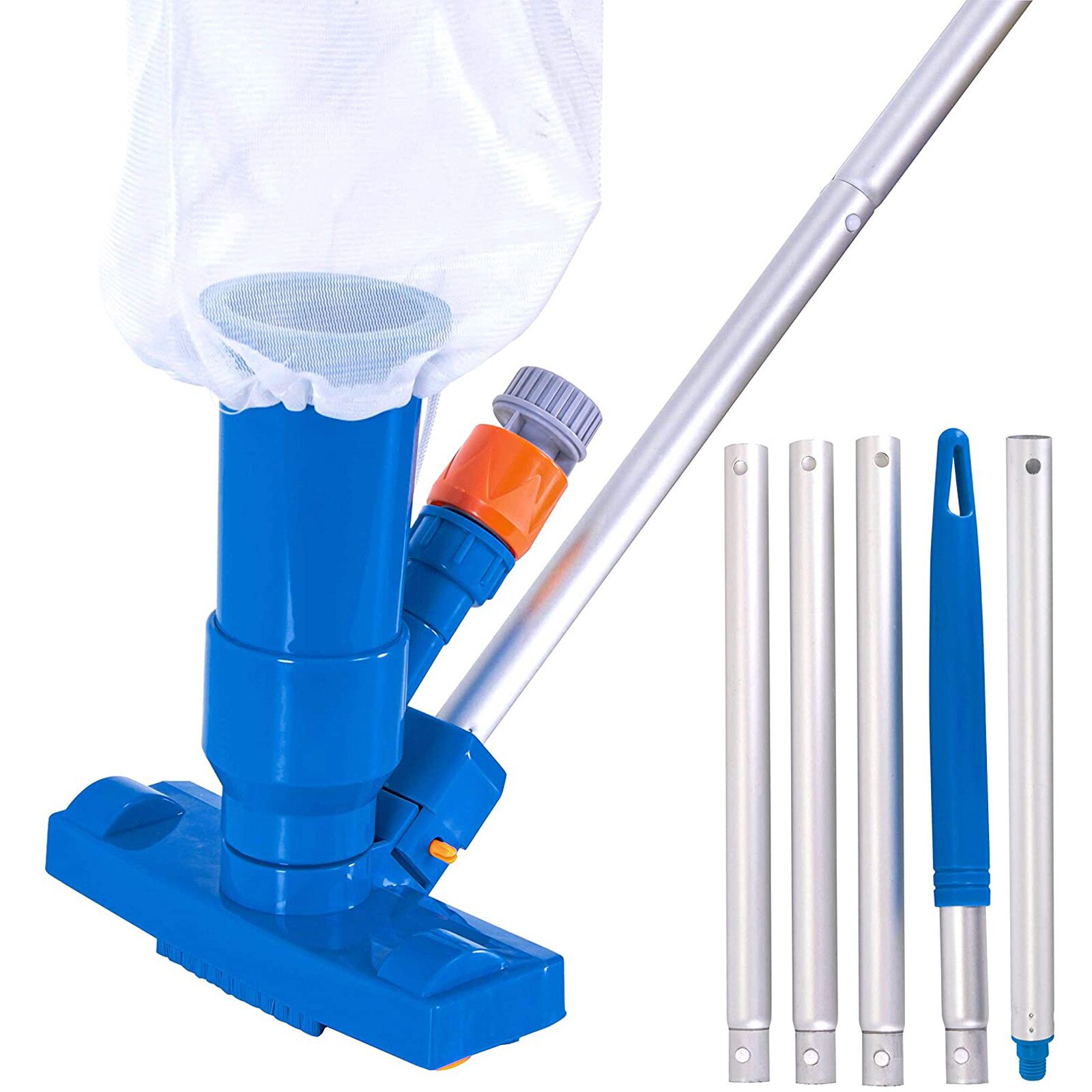 Portable Pool Vacuum Cleaner Handheld Pool & Spa Vacuum Cleaner Underwater Cleaner with Brush 5 Section 50 "Bag Pole Pools