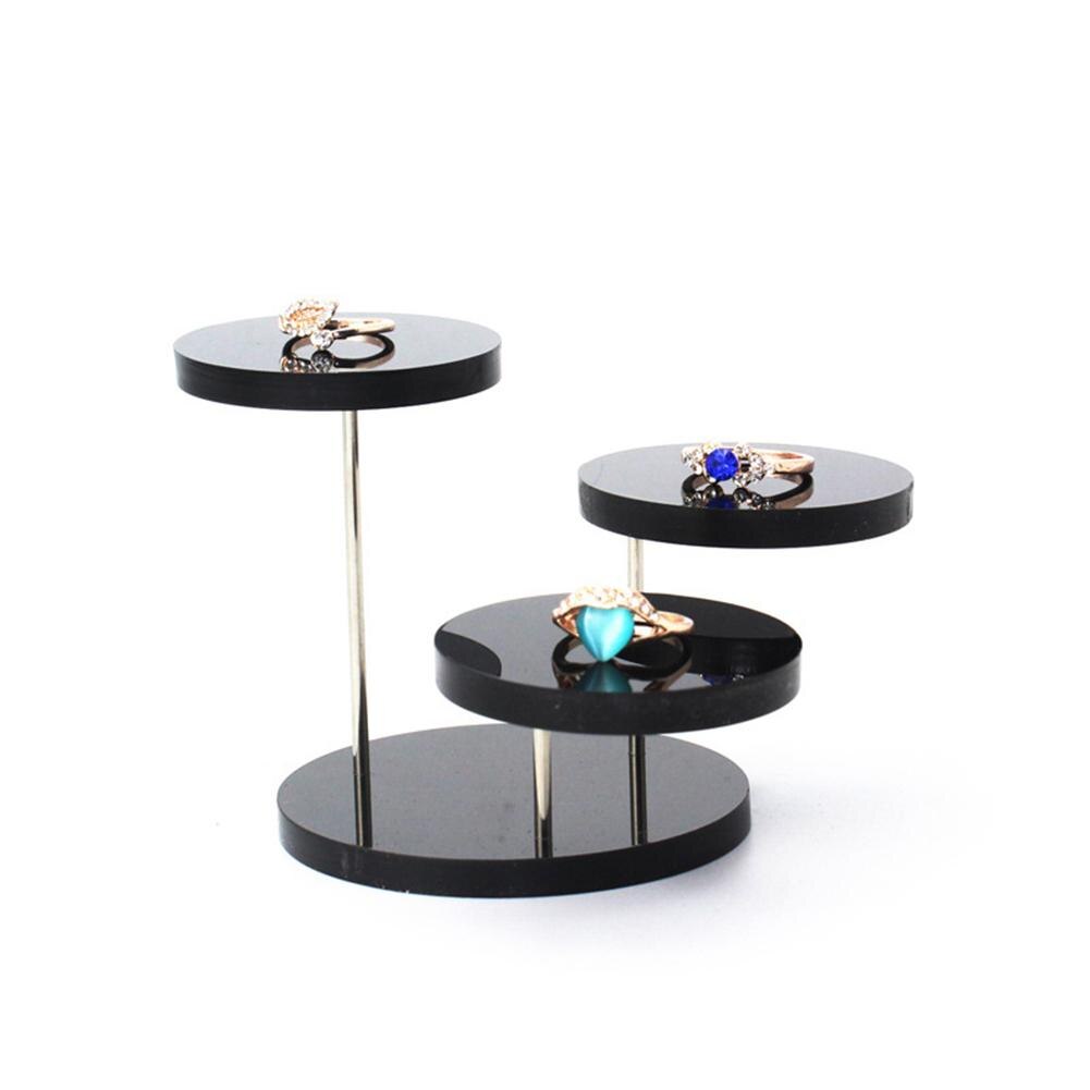 Umbra Trigem Layered Jewelry on Table Organizer Freestanding Hanging Necklace, Earring and Bracelet Display, 5, Black/Brass