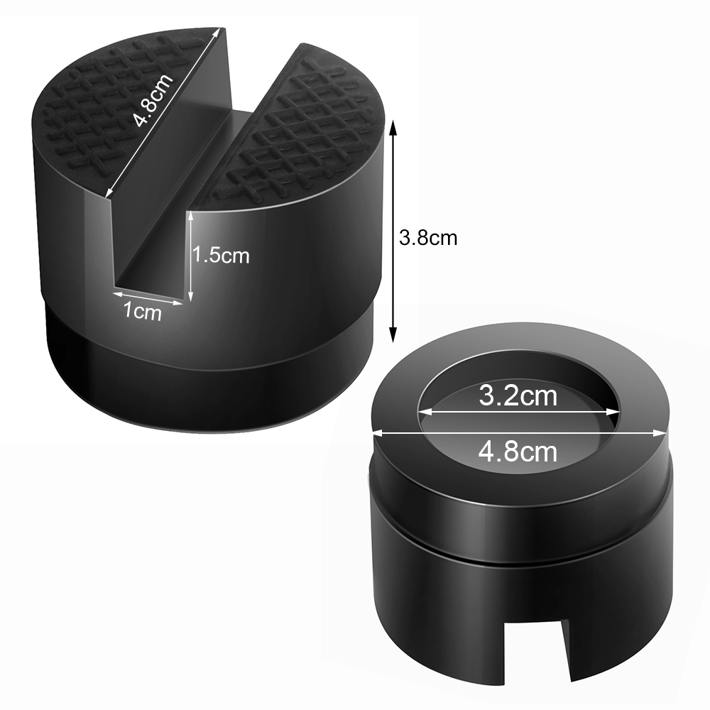 Universal Car Jack Rubber Pads Lift Jack Stand Pad Floor Slotted Car Jack Rubber Pad Frame Protector Adapter Jacking Tool: RED