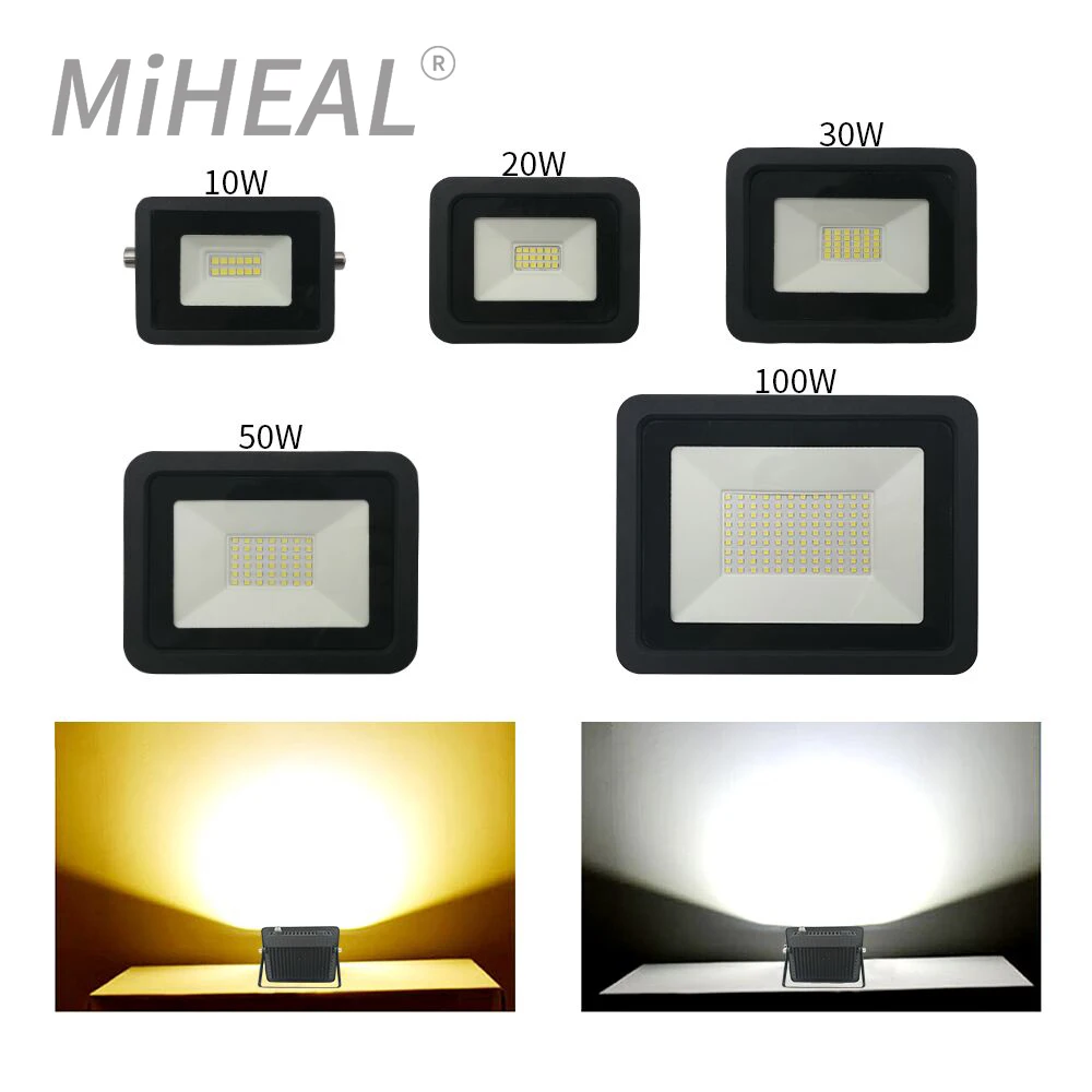 Éclairage industriel à LED, 10W 20W 30W 50W 100W, 110V/220V, sécurité extérieure, budgétaire de paysage, applique murale, lampe de travail IP68