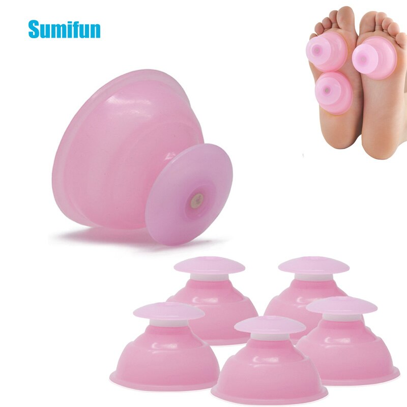 6Pcs Cupping Cup Vochtvanger Siliconen Vacuüm Cupping Jar Anti Cellulite Familie Body Massage Therapie