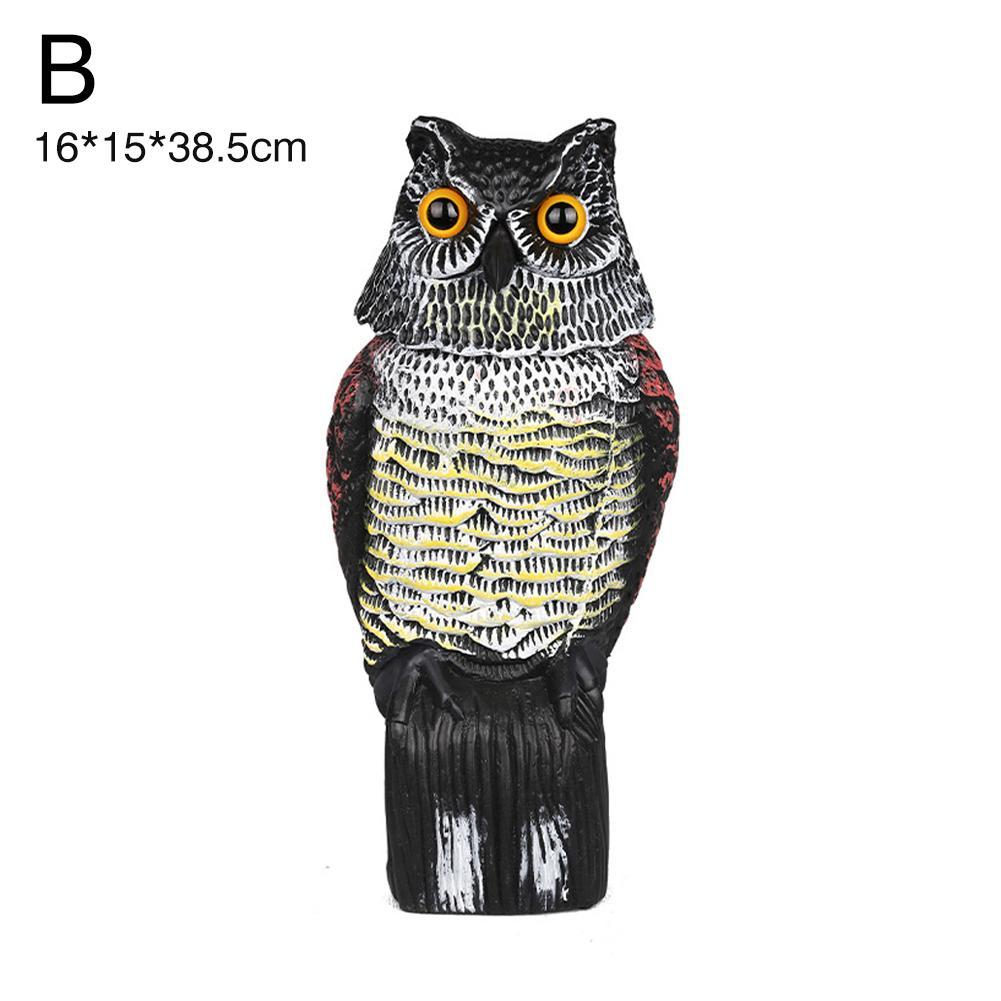 Realistic Bird Scarer Rotating Owl Prowler Decoy Garden Move Yard Repellent Scarecrow Control Pest E9k3: B