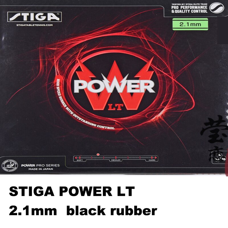Originele Stiga POWER LT puistjes in tafeltennis rubber met zachte spons voor tafeltennis rackets racket sport pingpong rubbers: power LT 2.1mm black