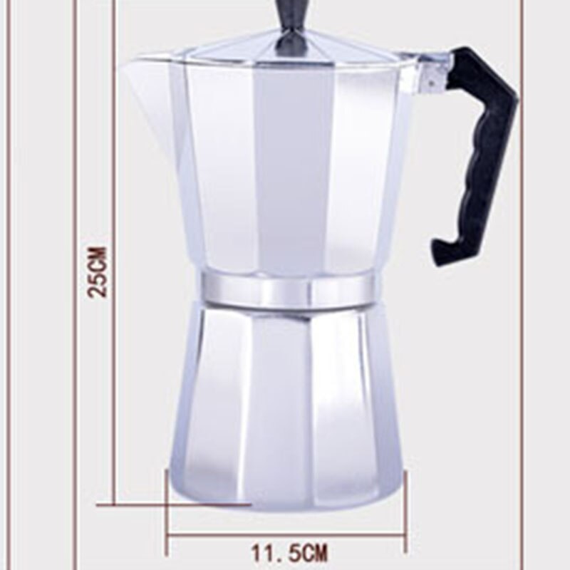 Yoholoo italiensk moka kaffekande mokka komfur espresso kaffe cafetera perkolator cezve geyser latte kaffemaskine: 600ml