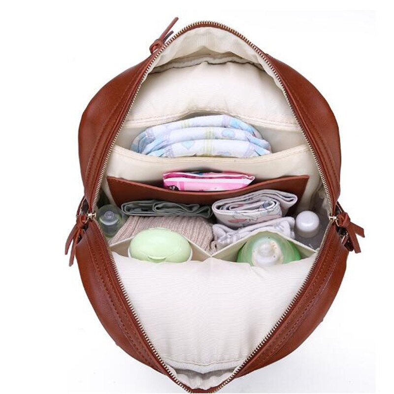 Stor pu læder bleetaske rygsæk til mor klapvogn organisator tasker barsel rejser baby bleetasker skift pad kroge