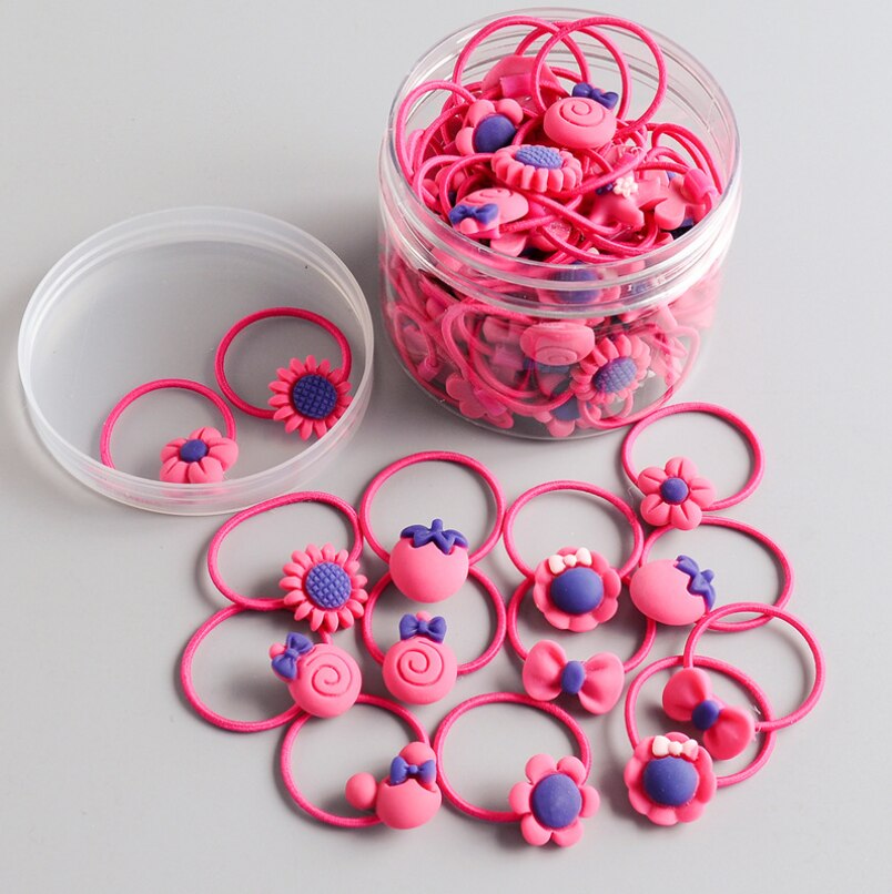 Conjunto de 40 bandas elásticas para el pelo para niña, cintas para la cabeza, diademas de goma, lazos de dibujos animados para niña, accesorios para el cabello para bebé