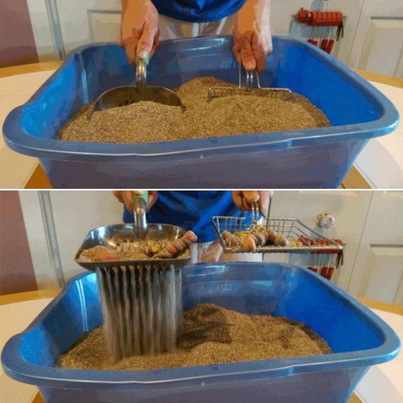 Metal kattekuld scoop hul kæledyr kat toilet scooper med langt håndtag jumbo kattekuld scoop sifter skovl kæledyr rengøringsværktøj