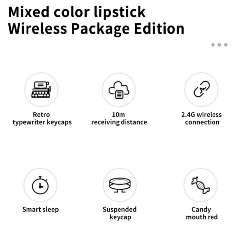 Keyboard and Mouse Combo 2.4G Wireless Round Punk Cute Candy Colors Keyboard and Optical Mouse Set Home Office