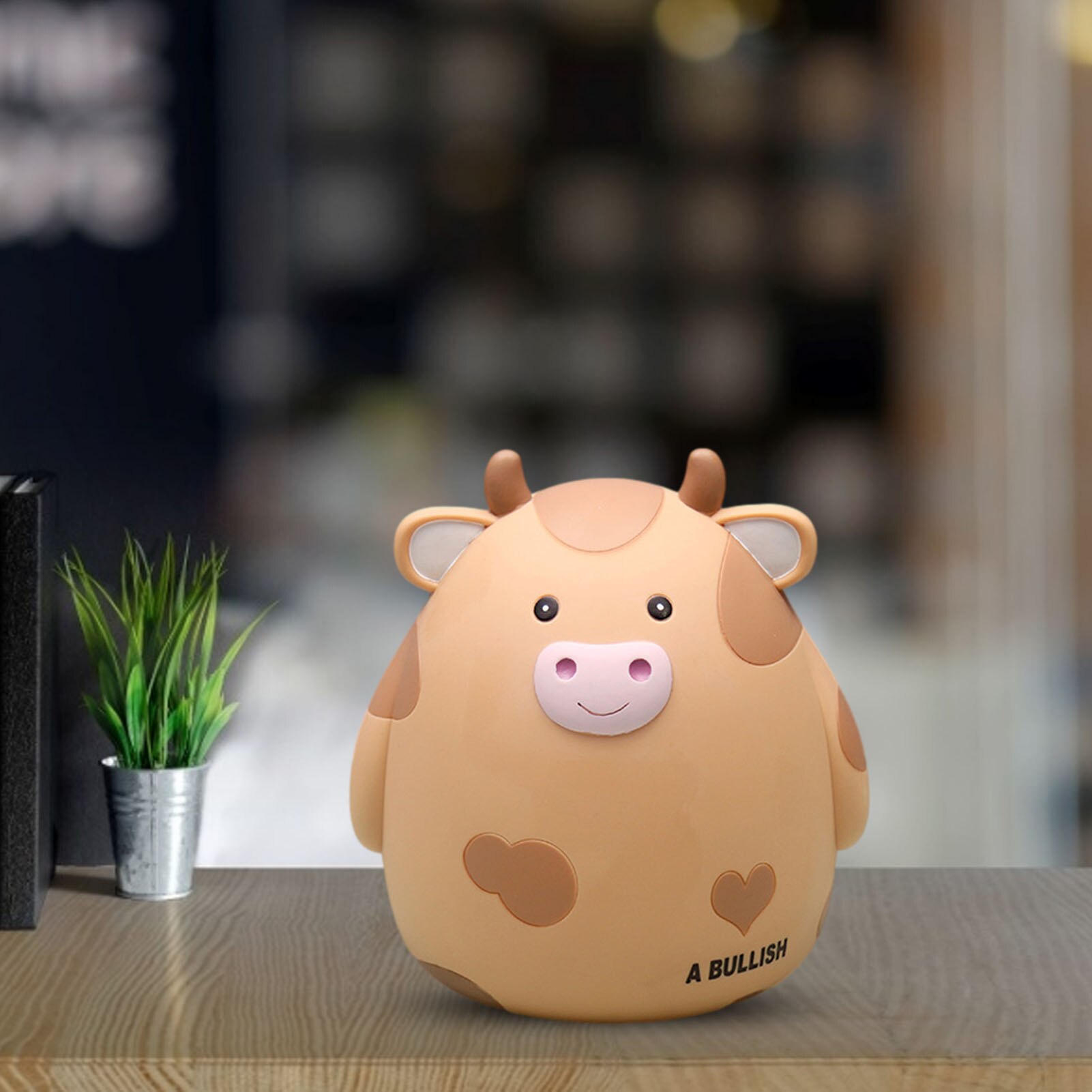 Simpatico cartone animato per bambini mucca salvadanaio silicone giocattolo educativo antigoccia regalo di compleanno per bambini modello animale salvadanaio