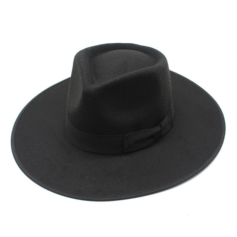 Cappello Fedora da uomo in feltro con piume, stile
