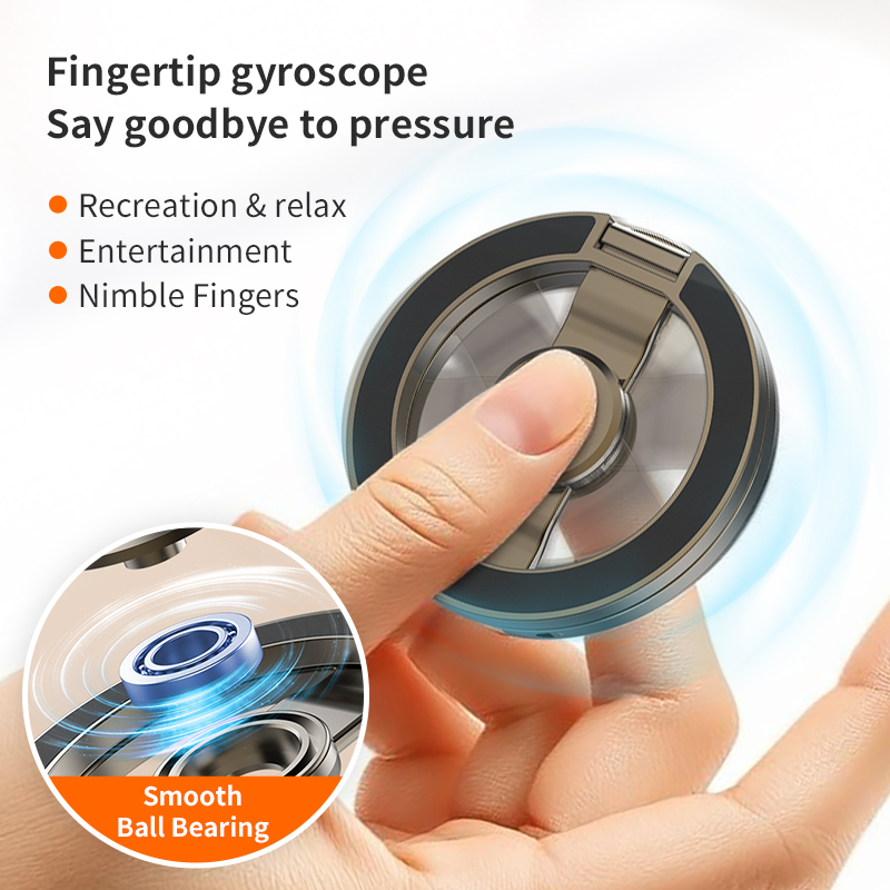 Uchwyt na telefon z żyroskopem na opuszku palca 360 ° Magnetyczny uchwyt na telefon z obrotową podstawą, dwustronny magnetyczny wspornik robić iPhone'a, mocowanie robić ściany lub szkła.