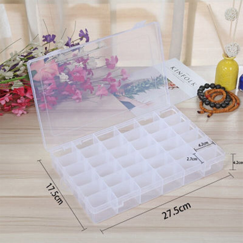 Portable Fishing Tackle Box Organizer Small Storage Box Plastic Storage Organizer Box 36 Compartments Transparent Tackle Box #A: E