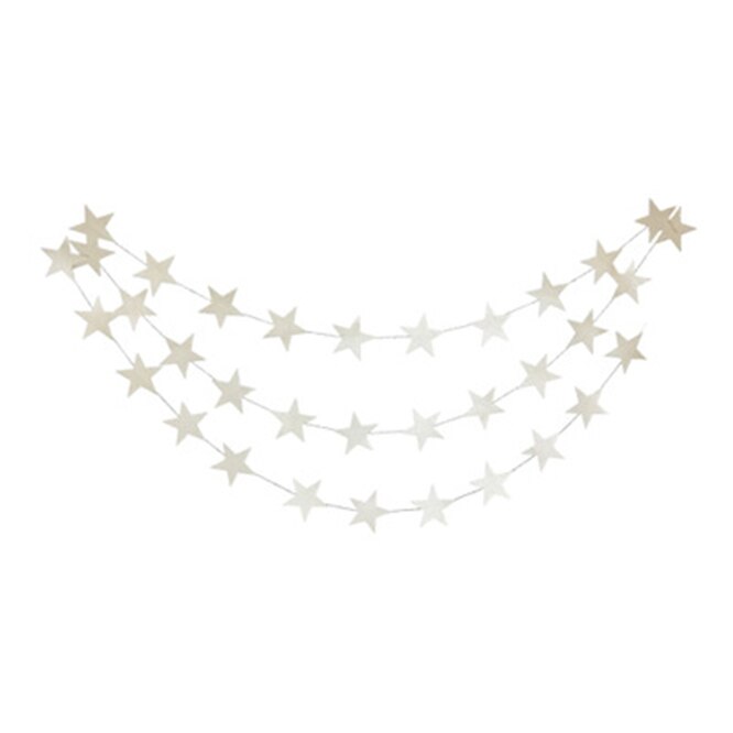 Guirlandes en forme d&#39;étoile de 4M, 2 pièces, banderole en papier doré, fournitures de décoration pour fête d&#39;anniversaire, mariage, fête prénatale: silver