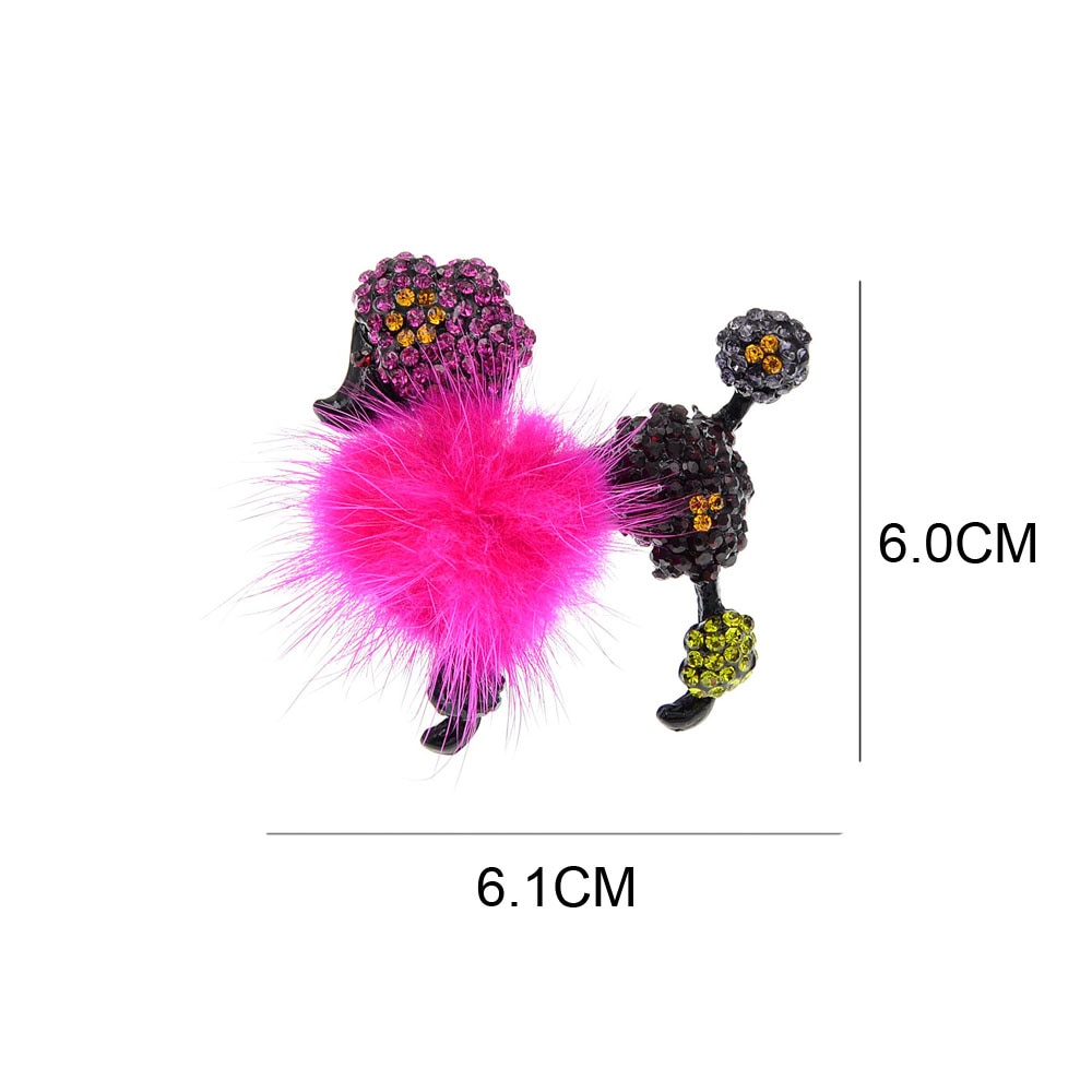 CINDY XIANG Puffer Ball Dog Brooch Poodle Brooches For Women Cute Puppy Pin Jewelry 4 Colors Available