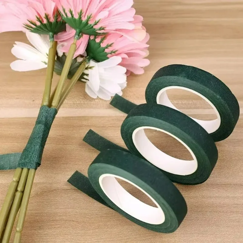 1/20 rollos de cintas florales de ramo verde, cinta autoadhesiva de papel para envolver estambres, decoración de flores DIY para accesorios de de boda de floristería