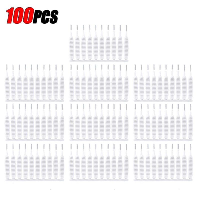 10-500 Uds cepillo de limpieza de ducha baño Micro cepillo de nailon boquilla herramientas de limpieza antibloqueo accesorios de baño: Azul
