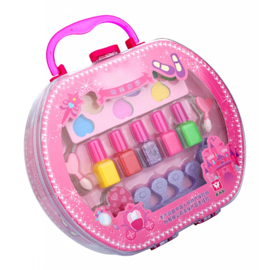 Bambini chiodo polacco Cosmetici E di Trucco impostato Valigia Rosa Bambini Giochi Di Imitazione Giocattolo