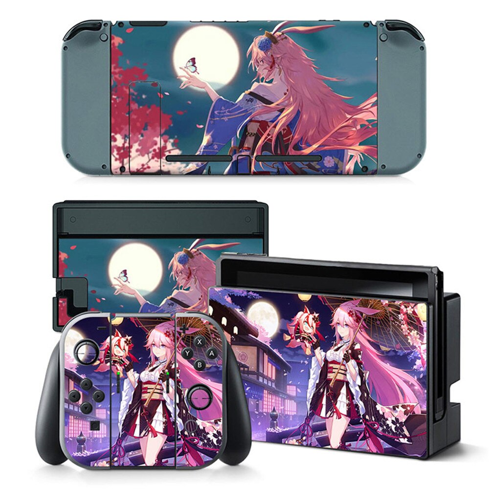 Per ns interruttore di Alta Qualità di Gioco Accessori Sveglio Della Ragazza di Disegno Del Vinile Della Pelle Sticker Protector per Nintendo pelli Adesivi Interruttore: TN-switch-5486