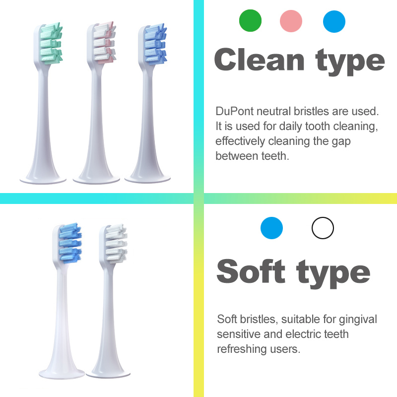 Cabezales de repuesto para cepillo de dientes eléctrico Xiaomi Mijia T300 T500, boquillas con cubierta antipolvo y embalaje al vacío recambios cepillos dientes oral