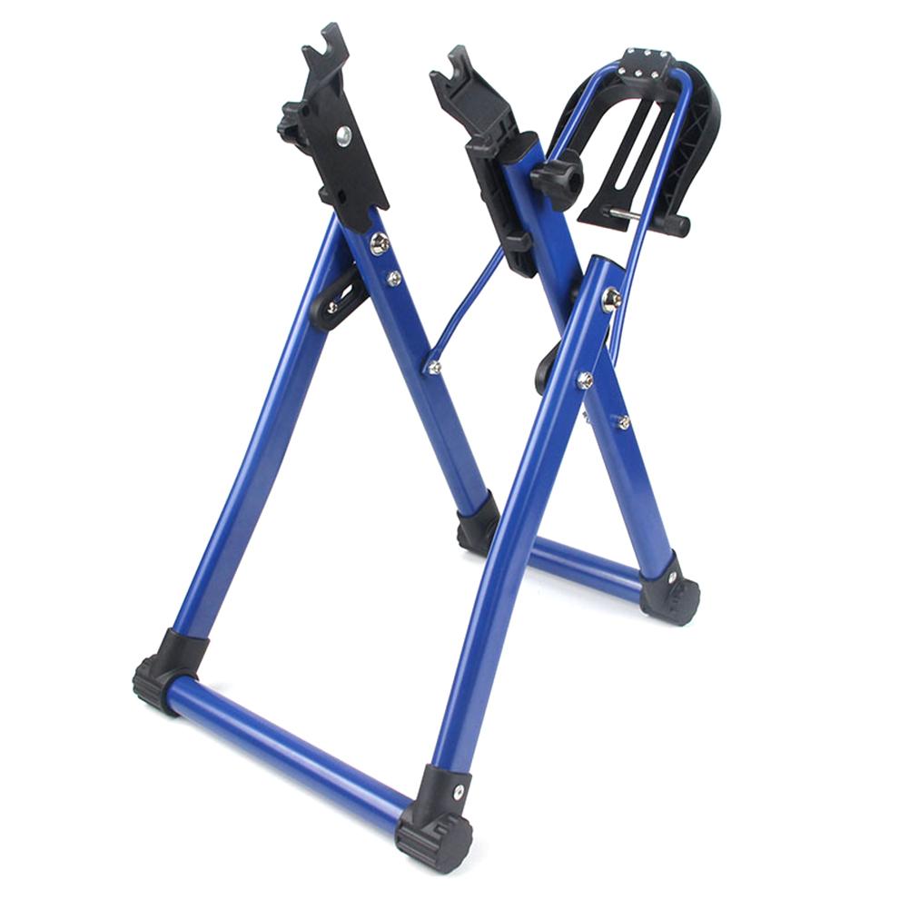 Sykkelhjul truing stativ sykkel hub folding display reparasjon stativ bærbart sykkel vedlikehold reparasjon verktøy for 24/26/28 tommers bicyc: Blå