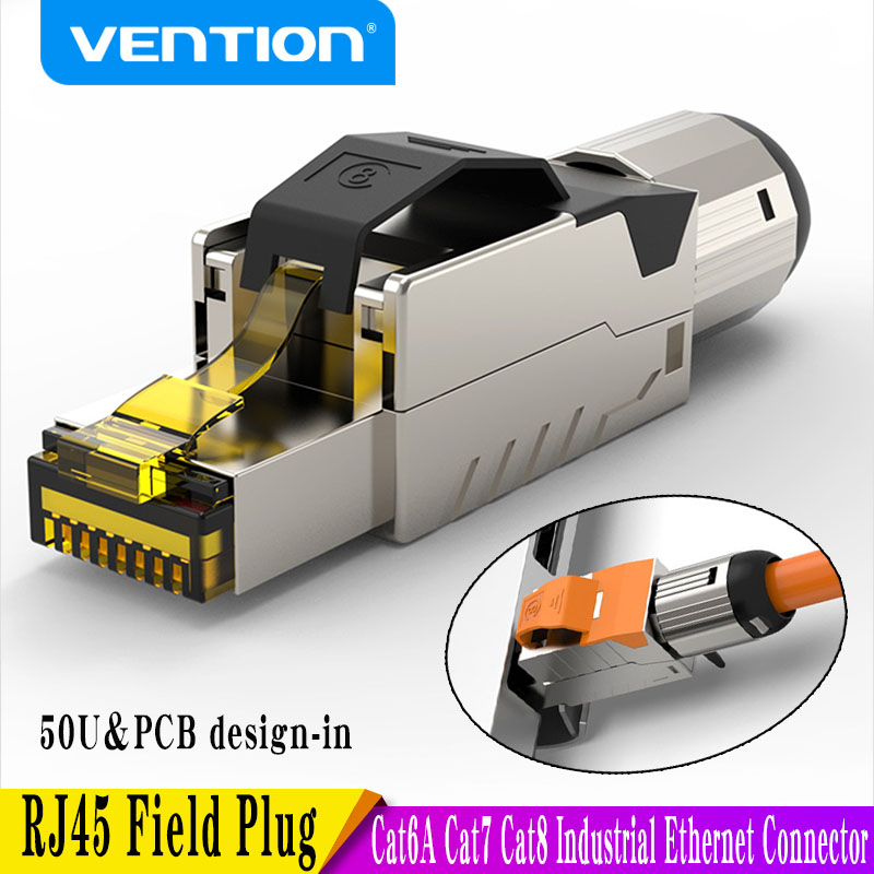 Cat6 Cat6A Cat7 Cat8 Industrial Ethernet Connector RJ45 Shielded Field Plug Tool Free Easy Metal Die-Cast Termination Conector