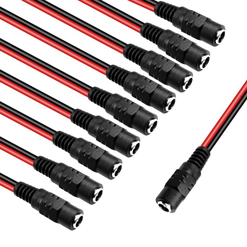 20PCS 5.5X2.1mm DC Power Plug Male And Female DC Connector Pigtail Plug Wire Cable for CCTC Camera System Accessories
