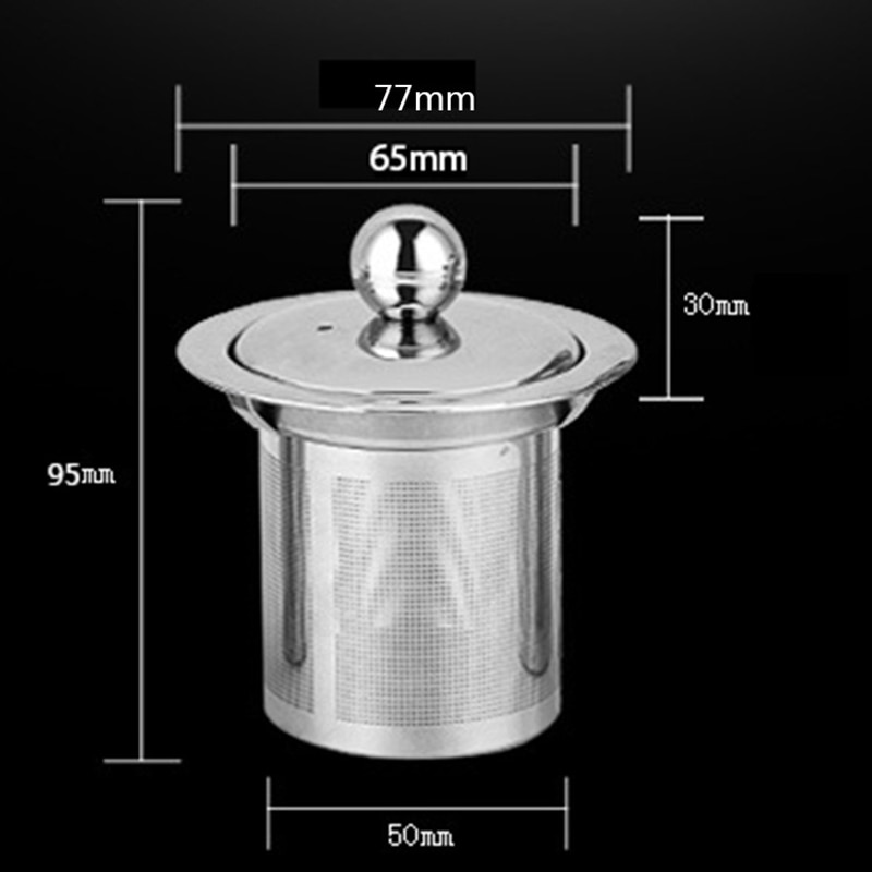 Genanvendeligt rustfrit stål mesh te infuser te si metal kop si løst tekande filter med låg sigte køkkenudstyr