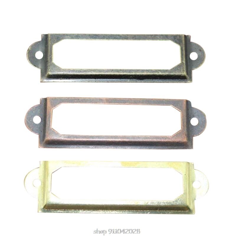 50 Pack Office Library File Drawer Cabinet Card Tag Label Holder Metal Frame N16 20