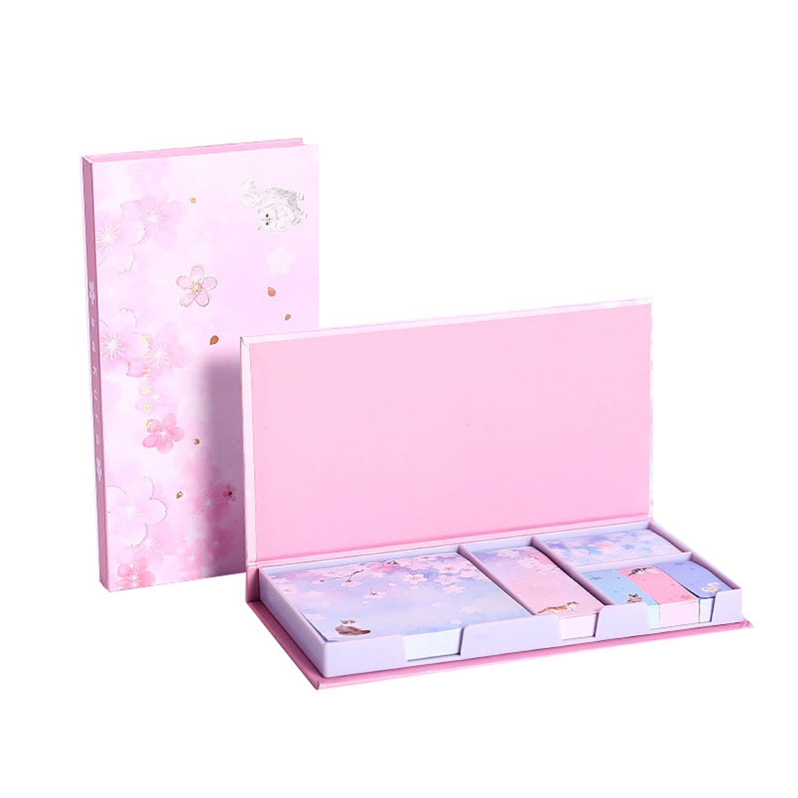 Notes Bookmark Gilded Sticky Note 4 Pad Sticky Note Self-Stick Pad Note 80 Sheet/Pad for School Office Family Post-it TP: Cat