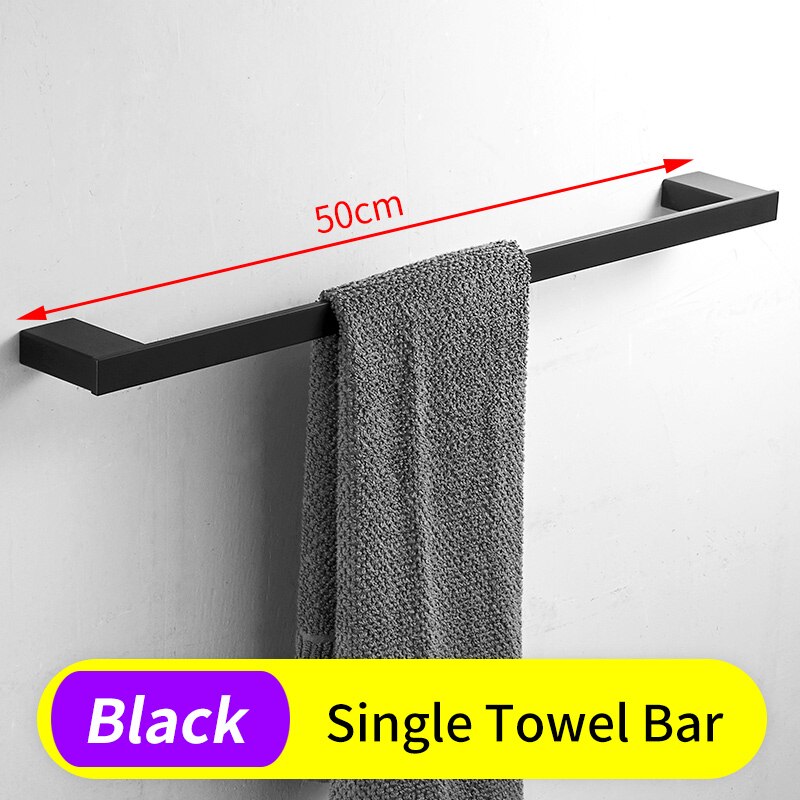 Handdoek Houder Zwart Badkamer Rvs Handdoekenrek Opknoping Holder Handdoek Bar Toiletrolhouder Zeephouder Jas Haak Rack: 1220-DG