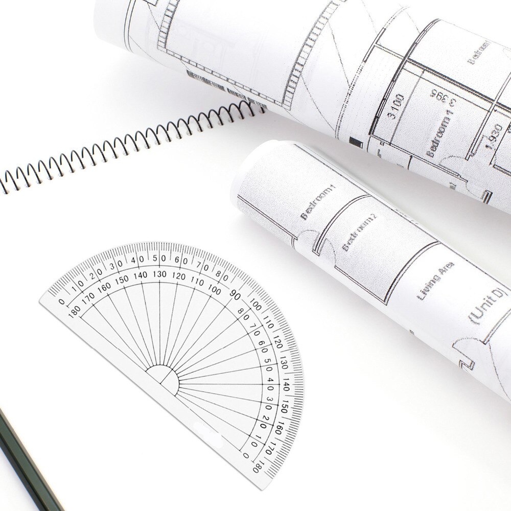 1 Piece Plastic Protractor, 180 Degrees Protractor for Angle Measurement Student Math, 4 Inches, Clear