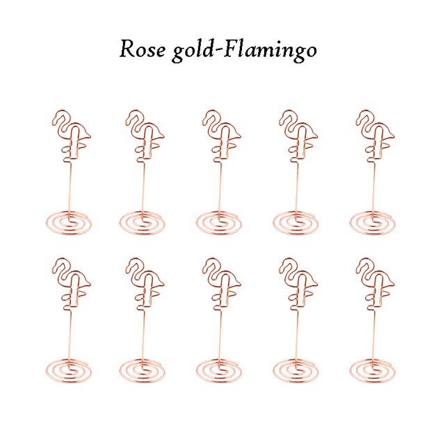 10pcs Table Number Holder Various Shapes Place Cards Holders Stands Photo Note Clips for Wedding Birthday Event Reception Decor: 6