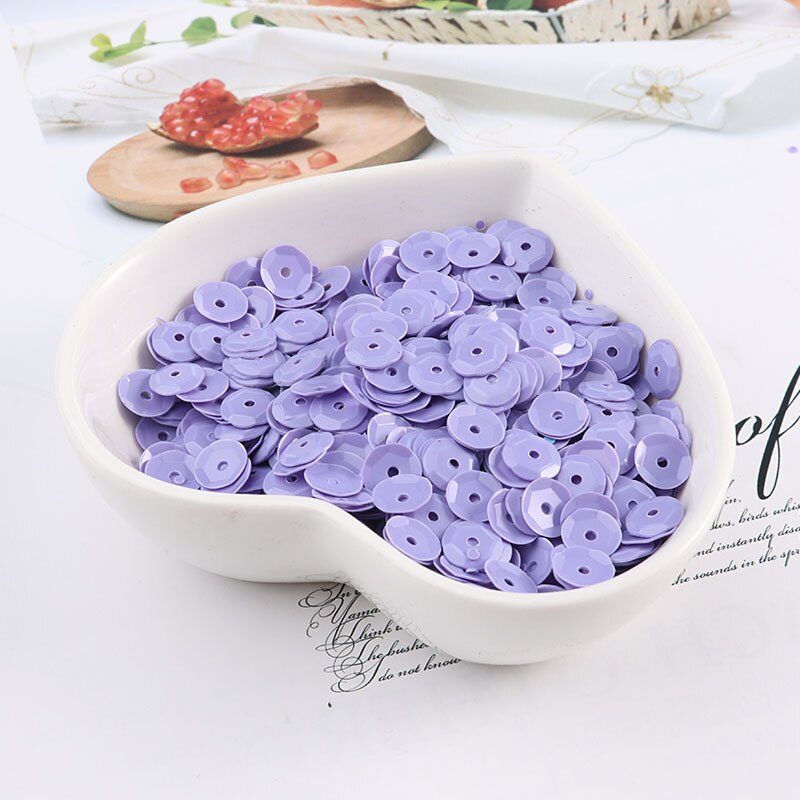 720Pcs 6Mm Cup Pailletten Pvc Effen Kleur Naaien Pailetten Diy Craft Scrapbook Bruiloft Decoratie Stof Halloween Party Verfraaien: Solid light purple