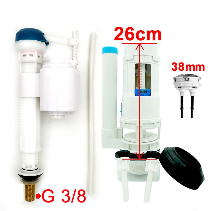 Inlet Toilet Tool Float Adjustable High-grade copper Water Valve G1/2 and G3/4 Toilet Water Tank Filling inlet valves: G3 8 26cm A