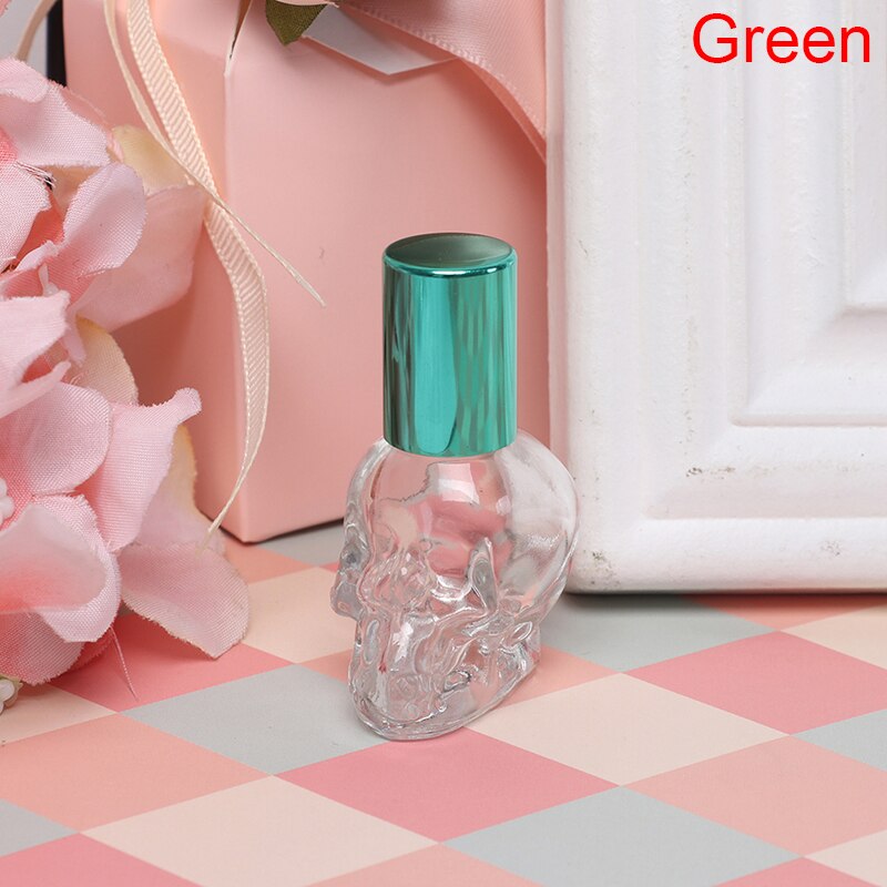 1pcs Skull Shape Mini 8 ML Small Glass Roll On Perfume Bottle Glass Bottle