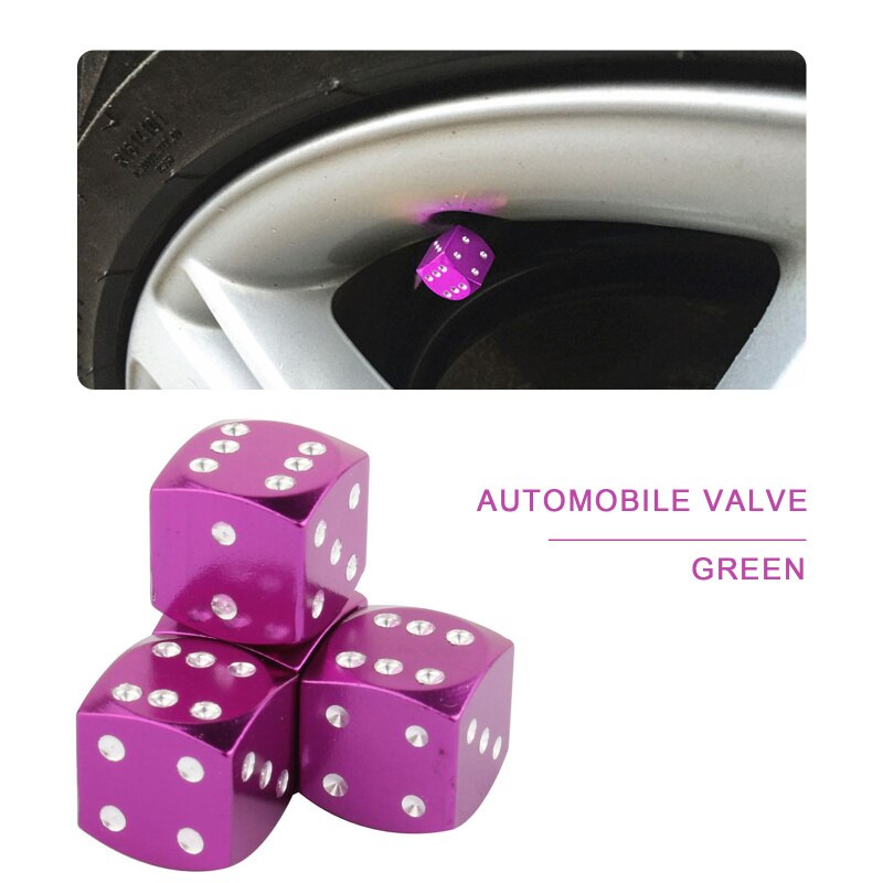 4Pcs/Lot Aluminum Alloy Car-styling AUTO Dice Dust Valve Caps Car Motorcycles Electric Cars Tire Valve Dust Cap Auto Accessories