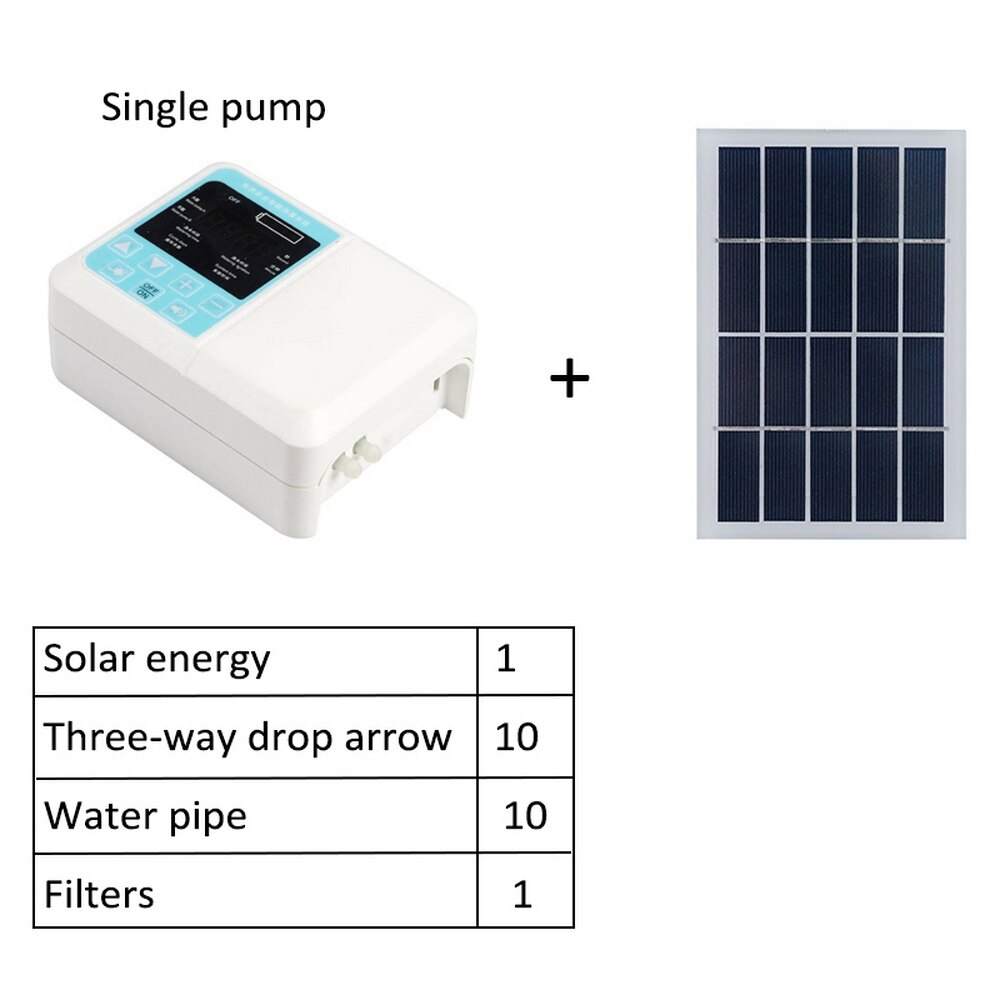 Trädgård solar bevattningssystem automatisk bevattning timer enhet trädgårdsarbete krukväxt droppbevattning miniatyr pump med pe slang: Enda pump tillägg 10