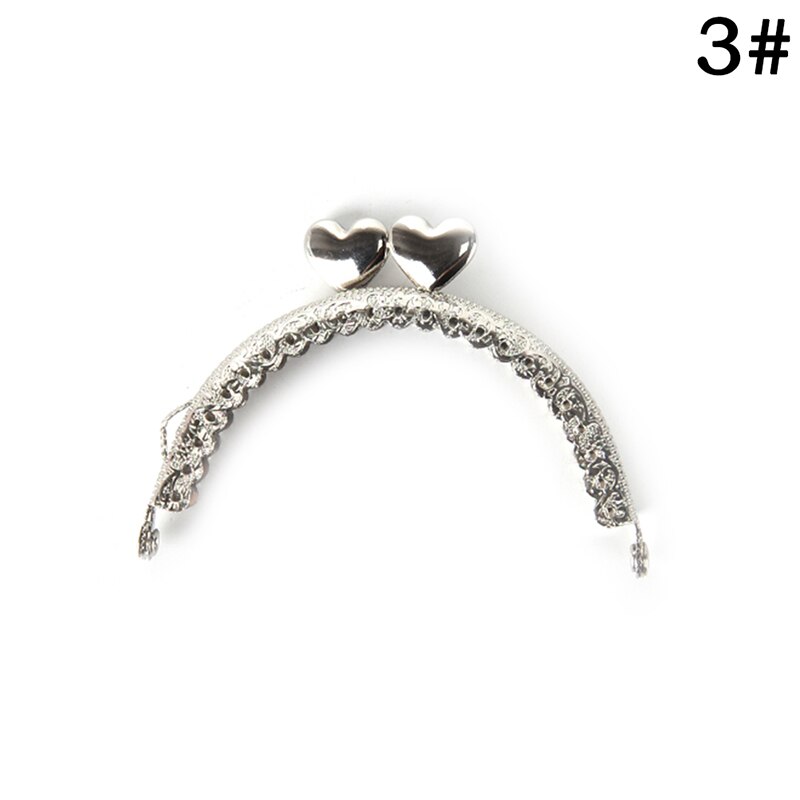 1PC 8.5cm Metal Heart Coin Purse Frame Handle Kiss Clasp DIY Bag Clutch Accessory: style 3