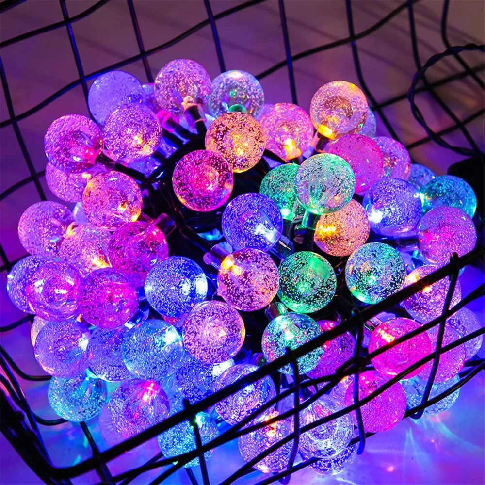 Weihnachts-Solar--Lichterkette für Höhle Außenbereich, Kristallkugel-Lichter mit 8 Modi, Terrassenlicht für Garten, Ramadan, Hochzeit, Party-Dekoration