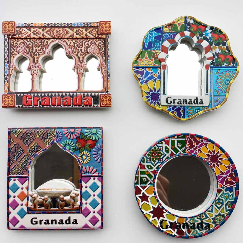 Spain Granada Fridge Magnet Oman Islamic Style Mirror Frame Magnetic Refrigerator Stickers for Home Decor Collection Ideas