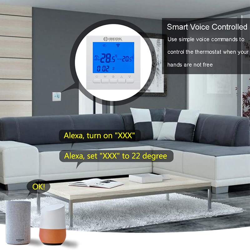 Beok Wifi inteligente controlador de temperatura de Gas de caldera habitación calefacción por suelo radiante termostato programable pantalla LCD BOT313WIFI