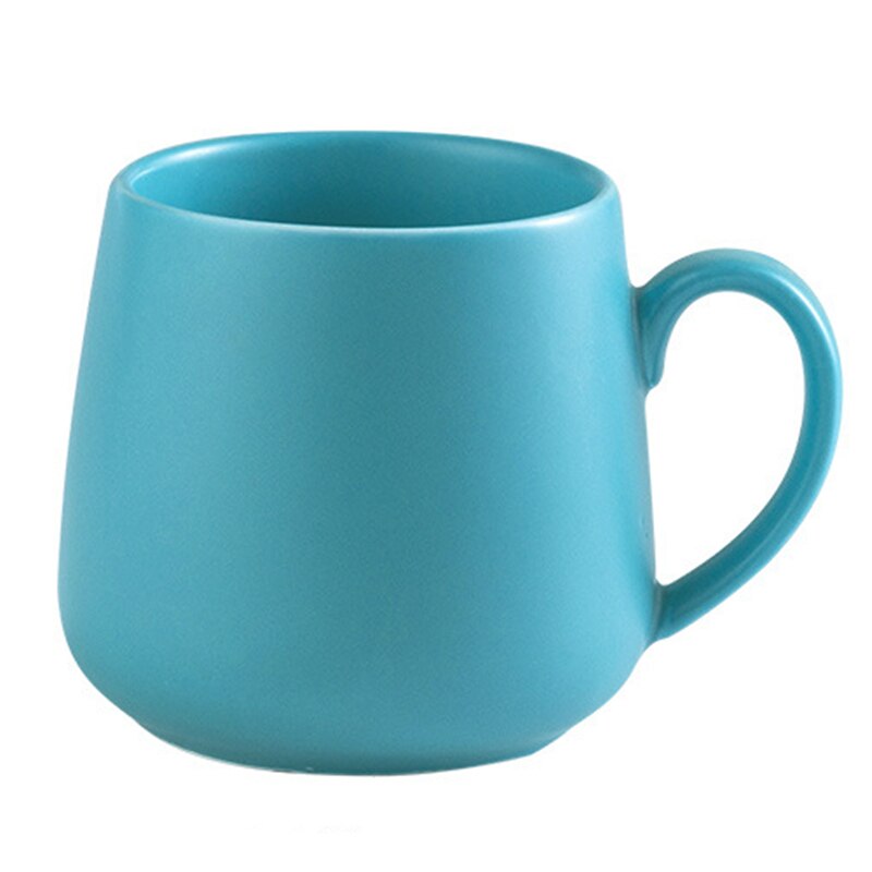 Keramisk kaffemugg matt ren färg kaffemuggar tumbler kopp te mjölk latte porslin nyhet tumblers söta koppar: Blå