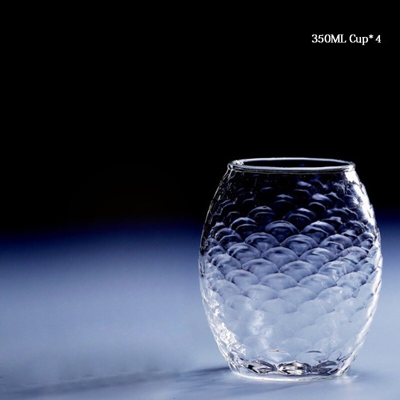 Ensemble de pichet à eau en verre en forme d&#39;écailles de poisson 1,5 l/2l, pichet à thé Cha, pichet à Cocktail, à Champagne et tasse à jus de Fruit et à limonade, verres: 4 cups