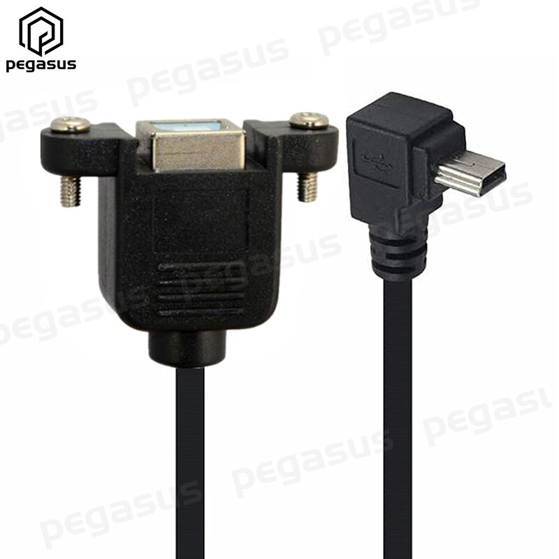 0.5m USB 2.0 B Female to Mini 5Pin Male 90 Degree Elbow Up / Down / Left / Right / Straight USB Extension Cable: Up