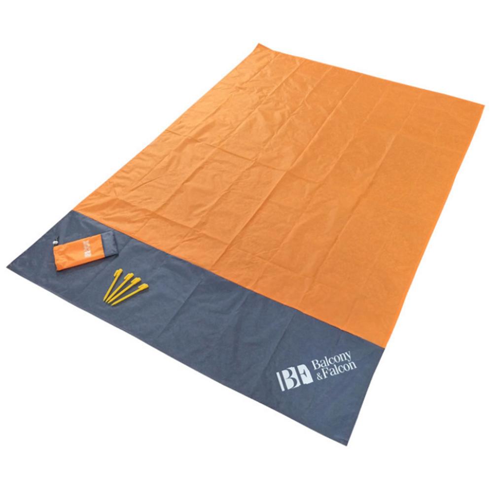 Sand free beach mat 140x210cm blanket WATERPROOF PICNIC picnic picnic picnic picnic picnic shop cover folding mattress pocket: 2.1 X 2 orange