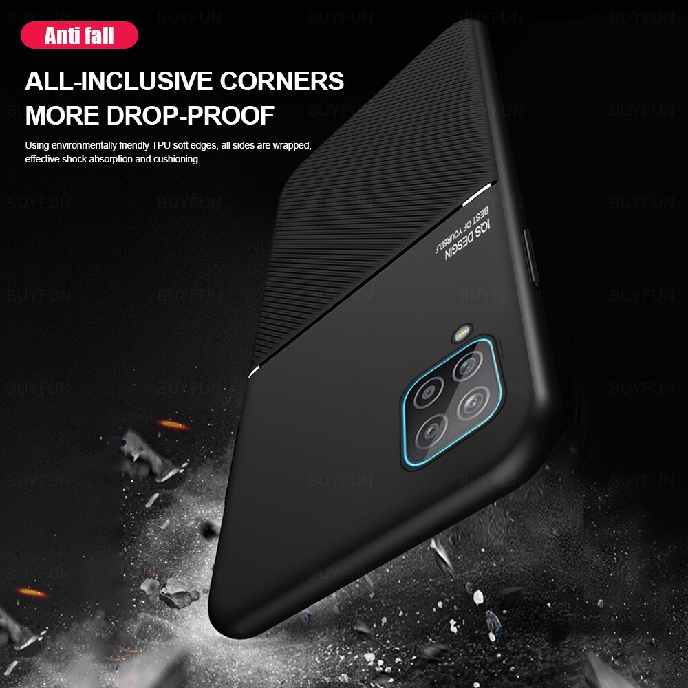 leather texture car magnetic holder phone covers case for samsung galaxy a12 a 12 galaxya12 sm-a125f/dsn 6.5'' coque para fundas